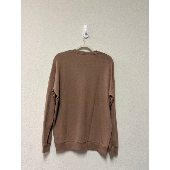 Alo Yoga Muse Crew Neck Pullover Sweatshirt Cedar Brown Ribbed Knit Small - Picture 5 of 8